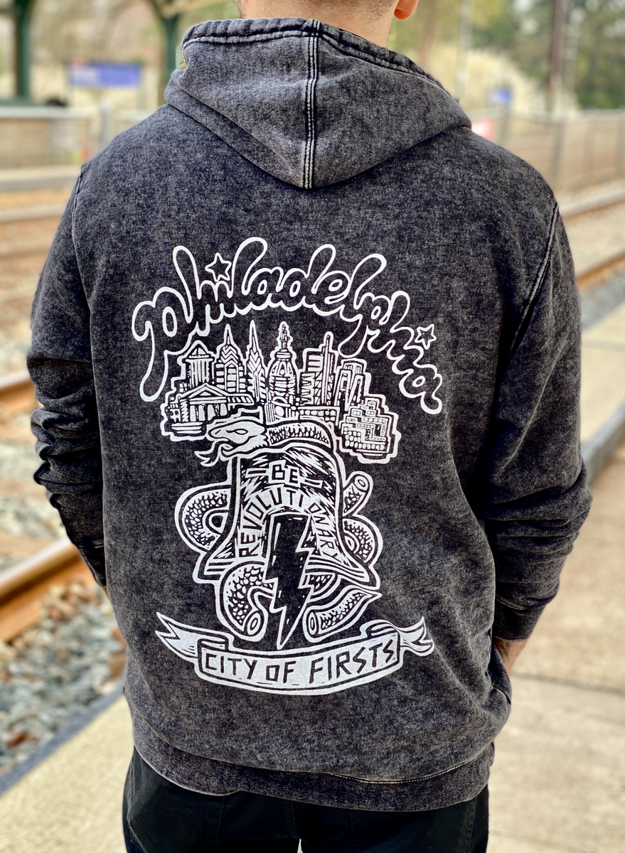CITY OF FIRSTS - MINERAL WASH HOODIE – Shop Paul Carpenter Art