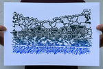 BOATHOUSE ROW SCREEN PRINT 3 COLOR