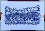 BOATHOUSE ROW SCREEN PRINT NAVY