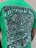 WORLD CHAMPIONS KELLY GREEN FRONT & BACK UNISEX TEE