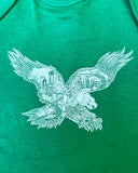 Paul Carpenter Art EAGLE SKYLINE KELLY GREEN ONESIE