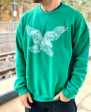 Paul Carpenter Art Apparel & Accessories EAGLE SKYLINE - SPONGE FLEECE DROP SHOULDER CREW NECK SWEATSHIRT