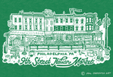 Shop Paul Carpenter Art Apparel & Accessories ITALIAN MARKET - GREEN UNISEX TEE