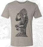 Paul Carpenter Art TEDYUSCUNG WISSAHICKON NATIVE AMERICAN STATUE ASH GREY TEE