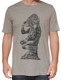 Paul Carpenter Art TEDYUSCUNG WISSAHICKON NATIVE AMERICAN STATUE ASH GREY TEE
