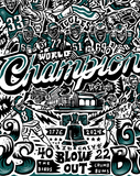 Paul Carpenter Art Apparel & Accessories WORLD CHAMPIONS BLACK UNISEX TEE