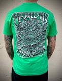 Shop Paul Carpenter Art Apparel & Accessories WORLD CHAMPIONS KELLY GREEN FRONT & BACK UNISEX TEE