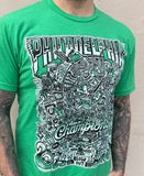 Shop Paul Carpenter Art Apparel & Accessories WORLD CHAMPIONS KELLY GREEN UNISEX TEE