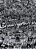 Paul Carpenter Art Apparel & Accessories 11X14" WORLD CHAMPIONS - SCREEN PRINT - BLACK