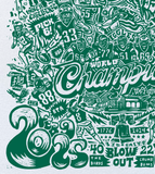 Shop Paul Carpenter Art Apparel & Accessories WORLD CHAMPIONS - SCREEN PRINT - KELLY GREEN