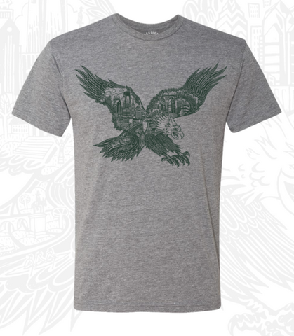 EAGLE SKYLINE HEATHER GREY UNISEX TEE