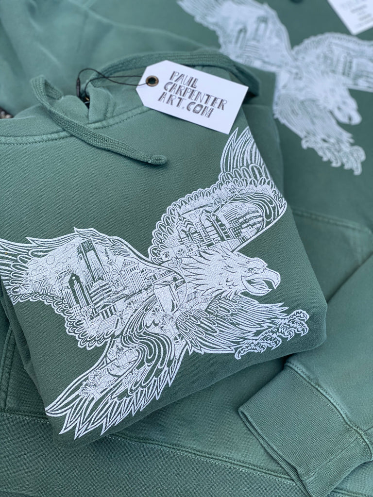 Olive green sale eagles hoodie