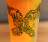 Paul Carpenter Art Pint glass EAGLE SKYLINE PINT