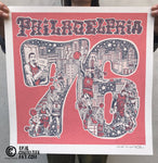Paul Carpenter Art 16" x 16" PHILADELPHIA 76 PRINT