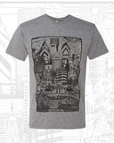 Paul Carpenter Art PHILADELPHIA SKYLINE HEATHER GREY UNISEX TEE